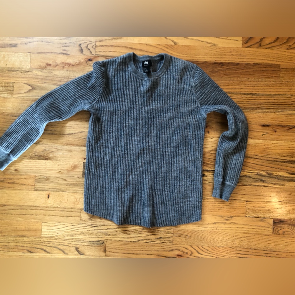 H&M Men crew neck sweater wool blend waffle knit small